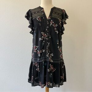 Abercrombie & Fitch Black Floral Midi Dress